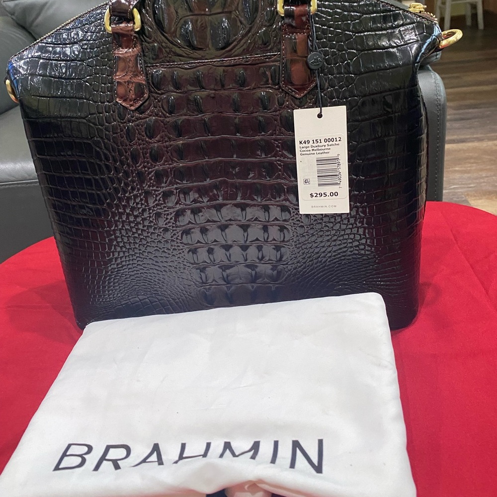 Large Duxbury Satche Brahmin Cocoa bag.